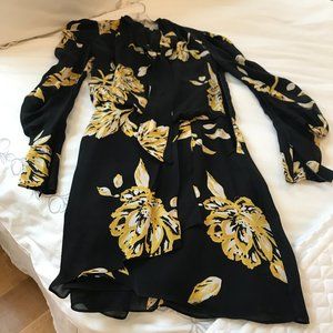 Joie Gyan Silk Tie-Neck Dress